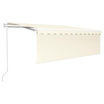 Markise Automatisch Einziehbar mit Volant 4x3 m Creme