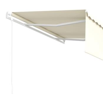Markise Automatisch Einziehbar mit Volant 4x3 m Creme