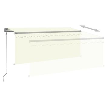 Markise Automatisch Einziehbar mit Volant 3x2,5 m Creme