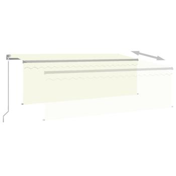 Markise Manuell Einziehbar mit Rollo 4x3 m Creme