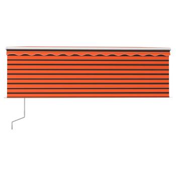 Markise Automatisch Einziehbar mit Volant 4,5x3m Orange & Braun