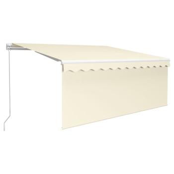 Markise Manuell Einziehbar mit Rollo & LED 3,5x2,5 m Creme