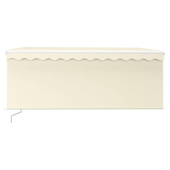 Markise Manuell Einziehbar mit Rollo & LED 3,5x2,5 m Creme