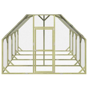 Hühnerstall 268x400x190 cm Massivholz Kiefer Imprägniert