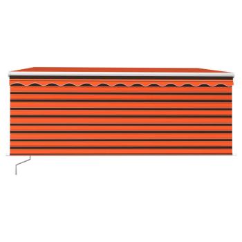 Markise Manuell Einziehbar mit Rollo 3,5x2,5 m Orange Braun