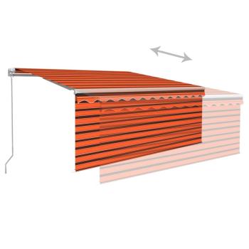 Markise Manuell Einziehbar mit Rollo 3,5x2,5 m Orange Braun