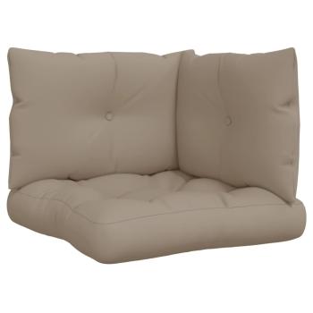 Palettenkissen 3-tlg. Taupe Stoff