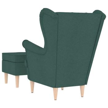 Sessel mit Fußhocker Dunkelgrün Stoff