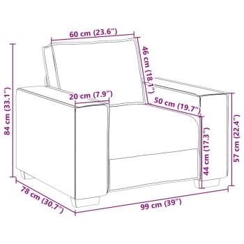 Sofa Stuhl Schwarz 60 cm Stoff