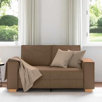 2-Sitzer Sofa Braun 120 cm Stoff