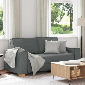 ARDEBO.de - 2-Sitzer Sofa Dunkelgrau 140 cm Stoff