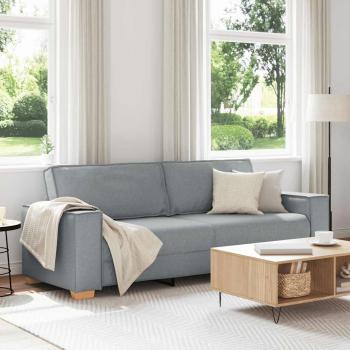 ARDEBO.de - 3-Sitzer-Sofa Hellgrau 180 cm Stoff