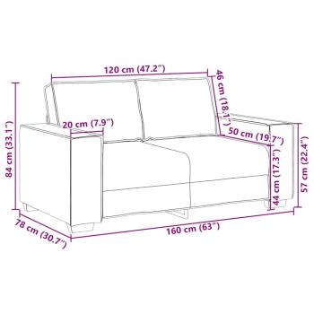 2-Sitzer Sofa Leinen 120 cm