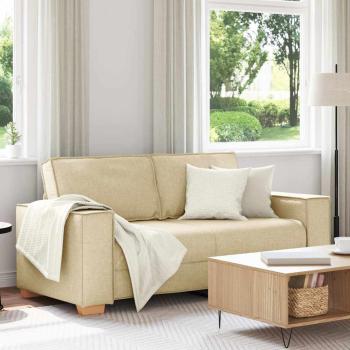 ARDEBO.de - 2-Sitzer Sofa Creme 140 cm Stoff