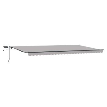Manuelle Einziehbare Markise mit LED Hellgrau 600x300 cm