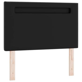 Boxspringbett mit Matratze ? Schwarzes Einzelbett aus Kunstleder