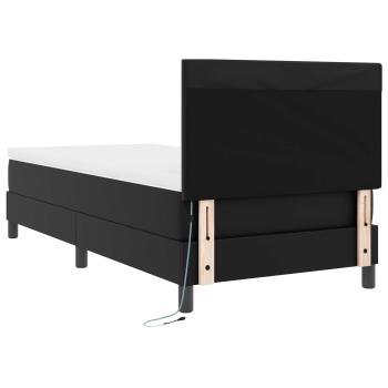 Boxspringbett mit Matratze Schwarz 100x200 cm Kunstleder
