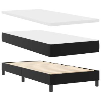 Boxspringbett mit Matratze Schwarz 100x200 cm Kunstleder