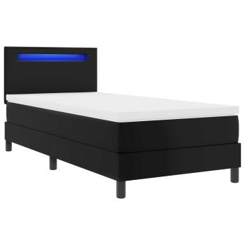 Boxspringbett mit Matratze Schwarz 100x200 cm Kunstleder