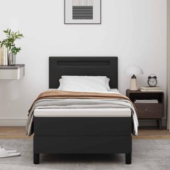 Boxspringbett mit Matratze Schwarz 100x200 cm Kunstleder
