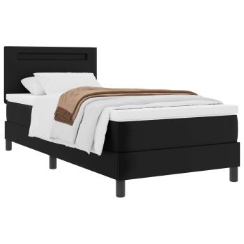 Boxspringbett mit Matratze Schwarz 100x200 cm Kunstleder