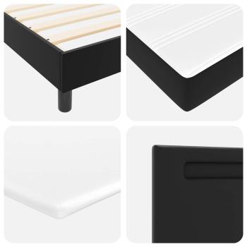 Boxspringbett mit Matratze Schwarz 100x200 cm Kunstleder