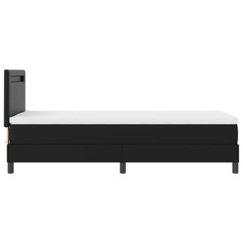 Boxspringbett mit Matratze Schwarz 100x200 cm Kunstleder