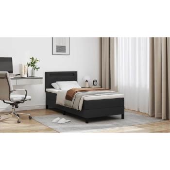Boxspringbett mit Matratze Schwarz 100x200 cm Kunstleder