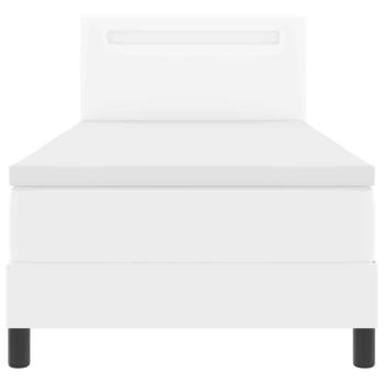 Boxspringbett mit Matratze Weiß 100x200 cm Kunstleder