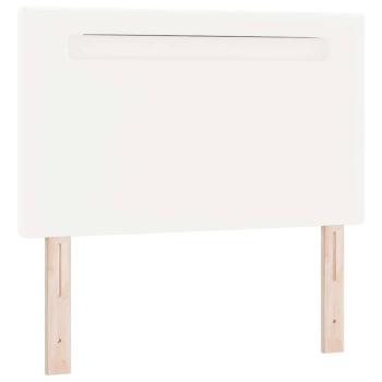 Boxspringbett mit Matratze Weiß 100x200 cm Kunstleder