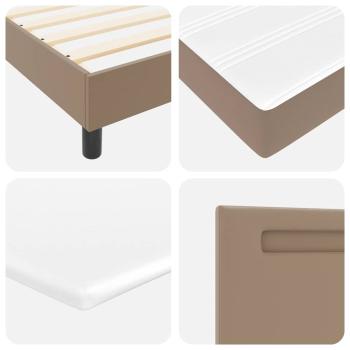 Boxspringbett mit Matratze Cappuccino 100x200 cm Kunstleder