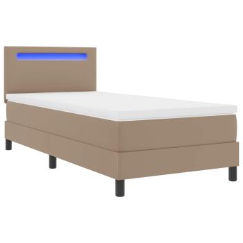 Boxspringbett mit Matratze Cappuccino 100x200 cm Kunstleder