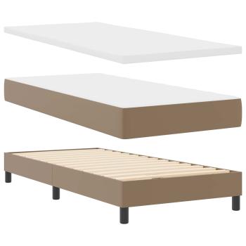 Boxspringbett mit Matratze Cappuccino 100x200 cm Kunstleder