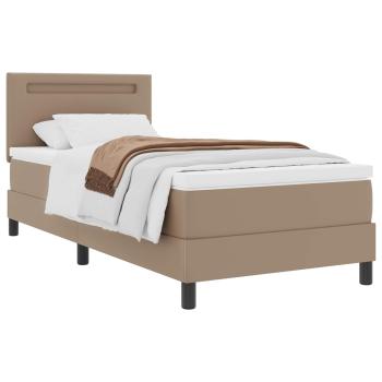 Boxspringbett mit Matratze Cappuccino 100x200 cm Kunstleder