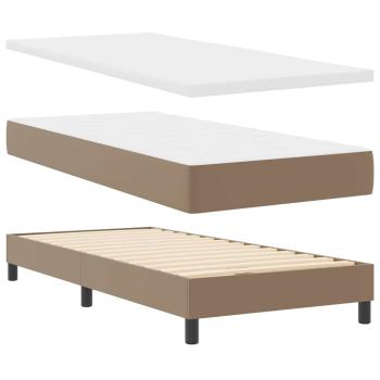 Boxspringbett mit Matratze Cappuccino 100x200 cm Kunstleder