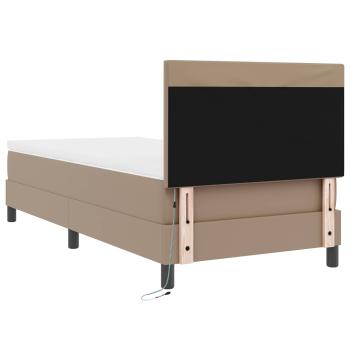 Boxspringbett mit Matratze Cappuccino 100x200 cm Kunstleder