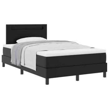 Boxspringbett mit Matratze Schwarz 120x200 cm Kunstleder