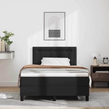 Boxspringbett mit Matratze Schwarz 120x200 cm Kunstleder