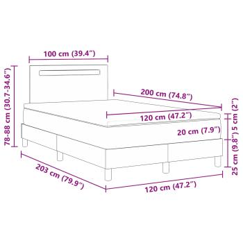 Boxspringbett mit Matratze Weiß 120x200 cm Kunstleder