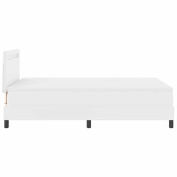 Boxspringbett mit Matratze Weiß 120x200 cm Kunstleder
