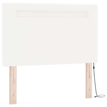 Boxspringbett mit Matratze Weiß 120x200 cm Kunstleder