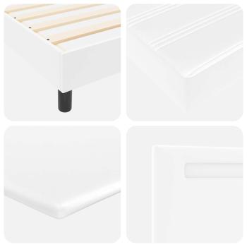 Boxspringbett mit Matratze Weiß 120x200 cm Kunstleder