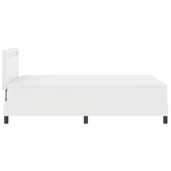 Boxspringbett mit Matratze Weiß 120x200 cm Kunstleder