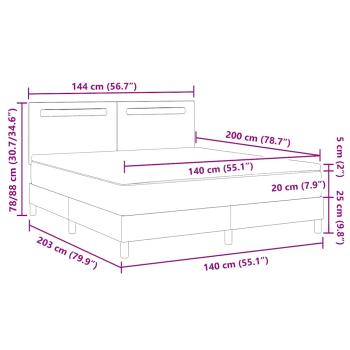 Boxspringbett mit schwarzer Matratze 140x200 cm aus Kunstleder