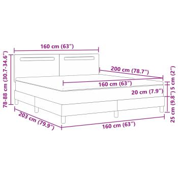 Boxspringbett mit Matratze Weiß 160x200 cm Kunstleder