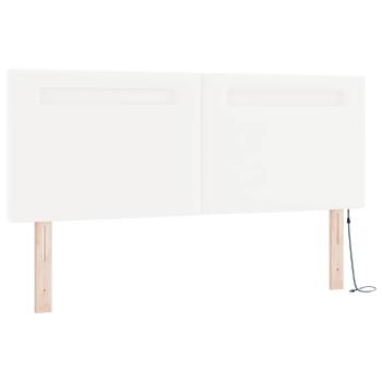 Boxspringbett mit Matratze Weiß 160x200 cm Kunstleder