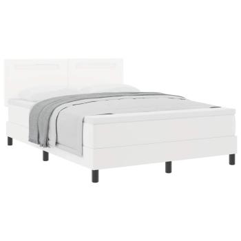 Boxspringbett mit Matratze Weiß 160x200 cm Kunstleder