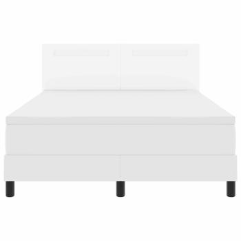 Boxspringbett mit Matratze Weiß 160x200 cm Kunstleder