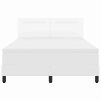 Boxspringbett mit Matratze Weiß 160x200 cm Kunstleder
