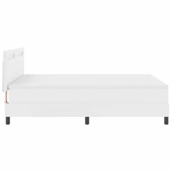 Boxspringbett mit Matratze Weiß 160x200 cm Kunstleder